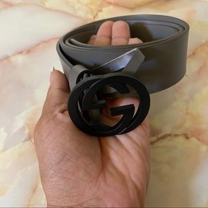 Grey Gucci Belt
